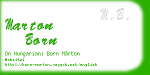 marton born business card