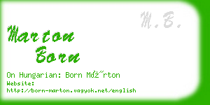 marton born business card